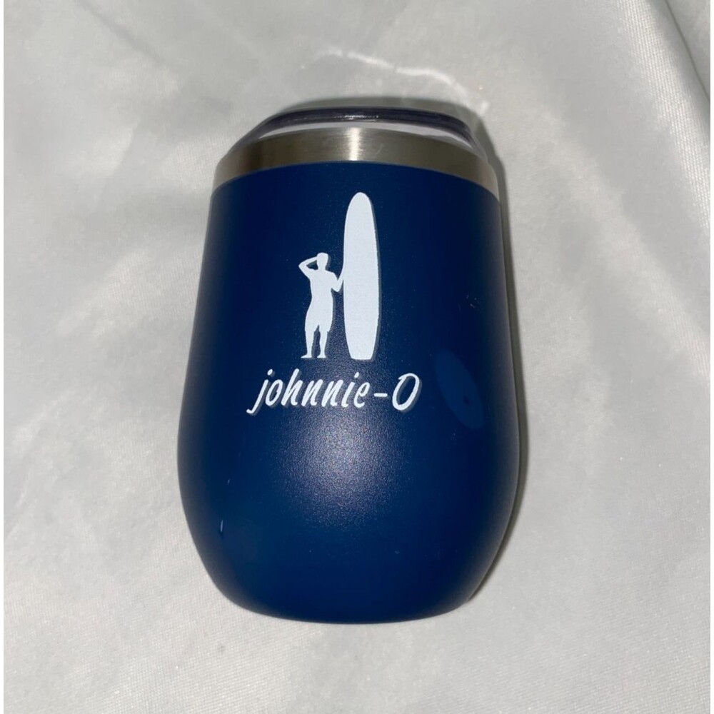 Johnnie-O Blue Surf 12 Oz Tumbler Cup Stainless Steel with lid